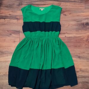 Altar'd State Green and Navy Striped Womens Dress